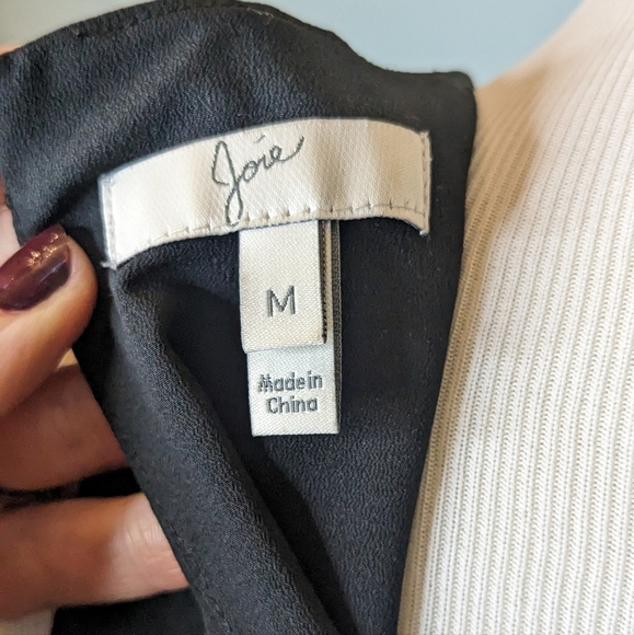 Joie 100% silk black sleeveless lightweight lined mini dress casual EUC Medium - Picture 5 of 9